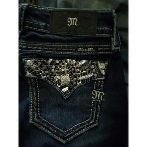 Miss me jeans women's size  25 blue signature boot dark blue denim